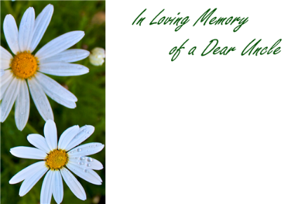 Picture of LARGE GREETING CARDS X 12 IN LOVING MEMORY OF A DEAR UNCLE - WHITE DAISIES