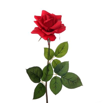 Picture of 75cm REAL TOUCH LARGE OPEN ROSE RED