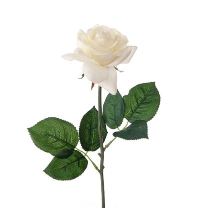 Picture of 42cm REAL TOUCH SMALL OPEN ROSE IVORY