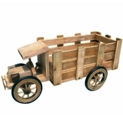 Picture of 55cm WOODEN FLOWER TRUCK PLANTER