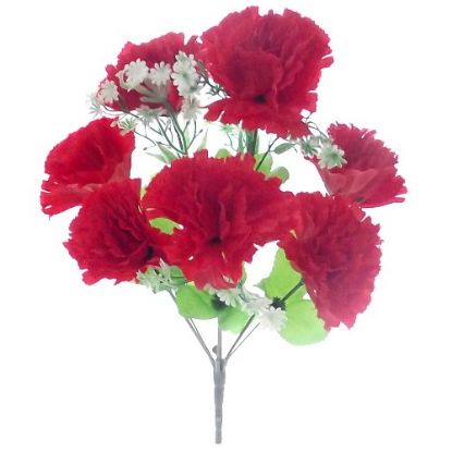 Picture of 36cm CARNATION BUSH (8 HEADS) RED