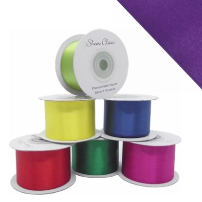 Picture of DOUBLE FACE SATIN RIBBON 38mm X 10metres PURPLE
