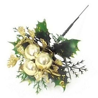 Picture of XMAS PICK SMALL WITH BERRIES GOLD X 96pcs