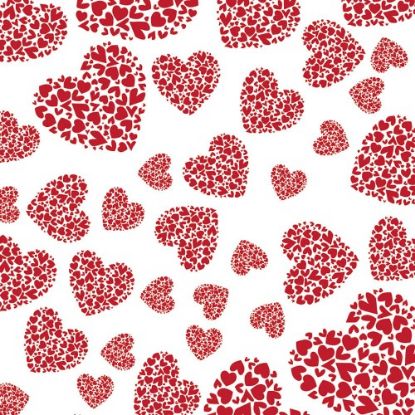 Picture of CELLOPHANE  ROLL 80cm X 100met DOUBLE HEARTS RED