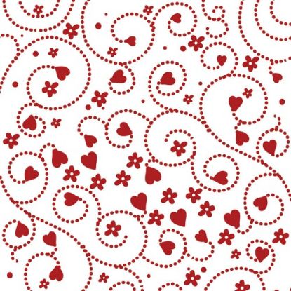 Picture of CELLOPHANE  ROLL 80cm X 100met SWIRLING HEARTS RED