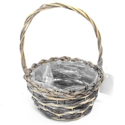 Picture of ROUND STRONG WIRED PLANTING BASKET NATURAL (PLASTIC LINED)