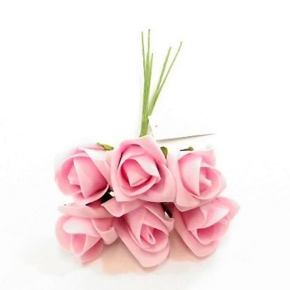 Picture of GRACE COLOURFAST FOAM ROSE BUNCH OF 6 BABY PINK