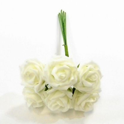 Picture of DUCHESS COLOURFAST FOAM ROSE BUNCH OF 6 IVORY
