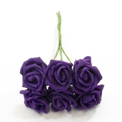 Picture of DUCHESS COLOURFAST FOAM ROSE BUNCH OF 6 PURPLE