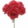 Picture of DUCHESS COLOURFAST FOAM ROSE BUNCH OF 6 LIGHT RED