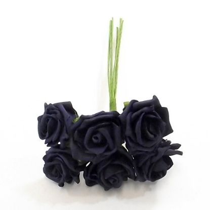 Picture of DUCHESS COLOURFAST FOAM ROSE BUNCH OF 6 NAVY BLUE
