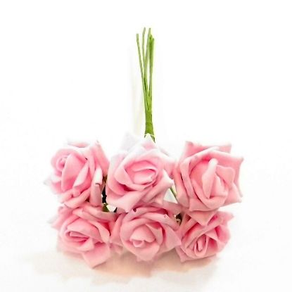 Picture of DUCHESS COLOURFAST FOAM ROSE BUNCH OF 6 BABY PINK
