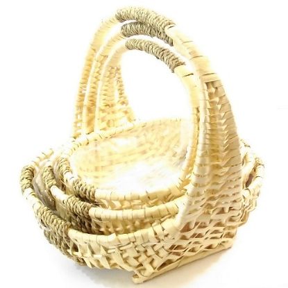 Picture of SET OF 3 OVAL WICKER/SEAGRASS PLANTING BASKETS