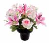 Picture of CEMETERY POT WITH LILY ROSE AND ALSTRO ASSORTED X 12pcs