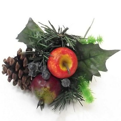 Picture of CHRISTMAS PICK WITH FRUIT CONE AND BLUE BERRIES NATURAL