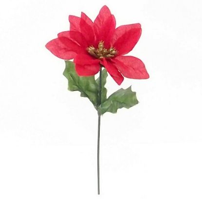 Picture of SINGLE 7 INCH POINSETTIA PICK RED X 144pcs