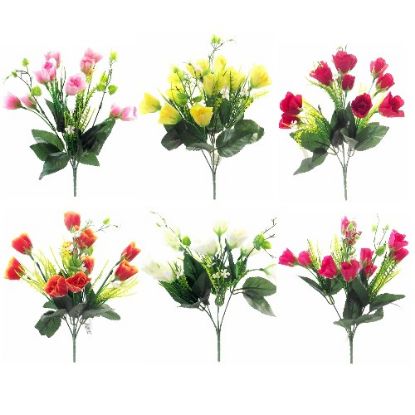 Picture of 31cm ROSE AND GRASS BUSH ASSORTED X 48pcs