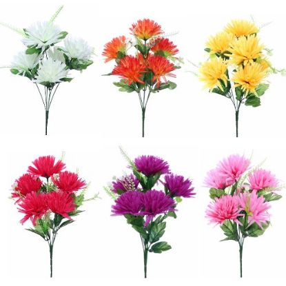 Picture of SPIKY CHRYSANTHEMUM BUSH (6 HEADS) ASSORTED X 36pcs