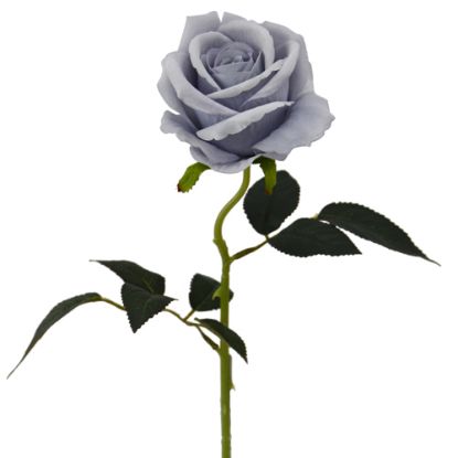 Picture of 52cm SINGLE LARGE VELVET TOUCH OPEN ROSE GREY