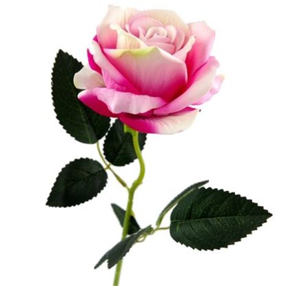 Picture of 52cm SINGLE LARGE VELVET TOUCH OPEN ROSE PINK