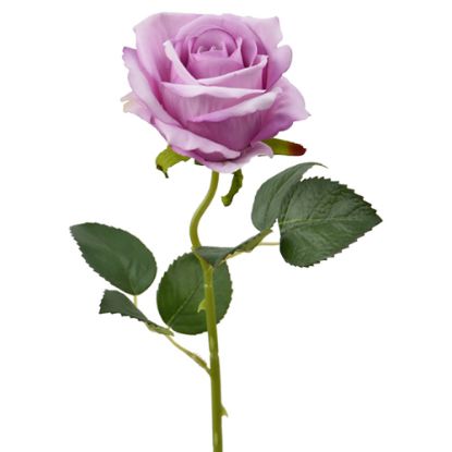 Picture of 52cm SINGLE LARGE VELVET TOUCH OPEN ROSE LILAC