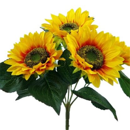 Picture of 44cm LARGE SUNFLOWER BUSH (5 HEADS) YELLOW
