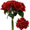 Picture of 25cm LARGE OPEN ROSE BUNDLE (BUNDLE OF 7) RED