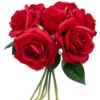 Picture of 25cm LARGE OPEN ROSE BUNDLE (BUNDLE OF 7) RED