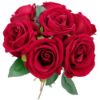 Picture of 26cm LARGE VELVET TOUCH OPEN ROSE BUNDLE (BUNDLE OF 7) RED