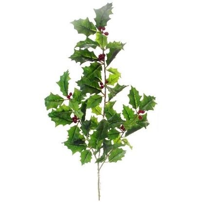 Picture of 51cm HOLLY SPRAY WITH BERRIES GREEN