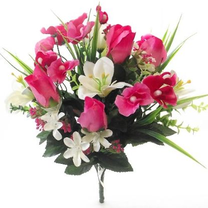 Picture of ROSEBUD ALSTRO AND ORCHID MIXED BUSH LIGHT PINK/DARK PINK