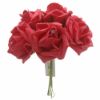 Picture of PRINCESS COLOURFAST FOAM ROSE WITH DIAMANTE BUNCH OF 6 LIGHT RED