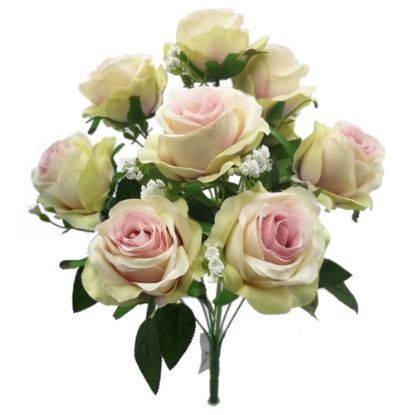Picture of OPEN ROSE BUSH WITH GYP PINK/CREAM