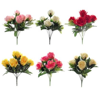 Picture of 33cm ROSE BUSH WITH GYP ASSORTED X 48pcs