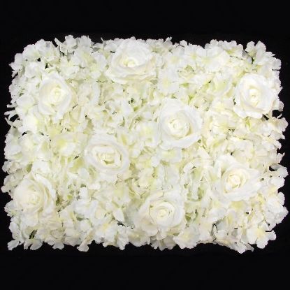 Picture of ROSE AND HYDRANGEA FLOWER WALL 60cm X 40cm IVORY