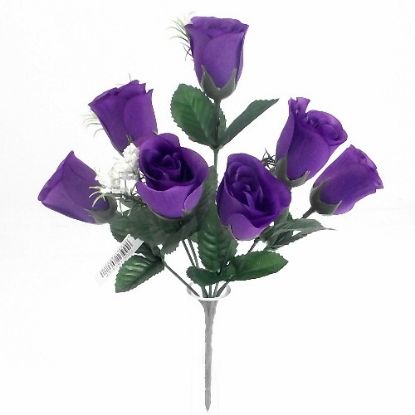 Picture of 32cm ROSEBUD BUSH WITH GYP (7 HEADS) PURPLE