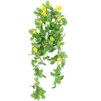 Picture of 86cm TRAILING SPRING ROSE BUSH IVORY/YELLOW