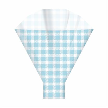 Picture of GINGHAM FLOWER SLEEVES 50x44x12cm BABY BLUE X 50pcs
