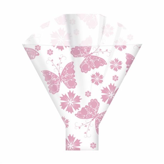 Picture of BUTTERFLY FLOWER SLEEVES 50x44x12cm PINK X 50pcs