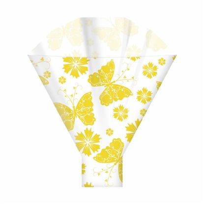 Picture of BUTTERFLY FLOWER SLEEVES 50x44x12cm YELLOW X 50pcs