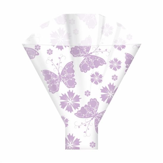 Picture of BUTTERFLY FLOWER SLEEVES 50x44x12cm LILAC X 50pcs