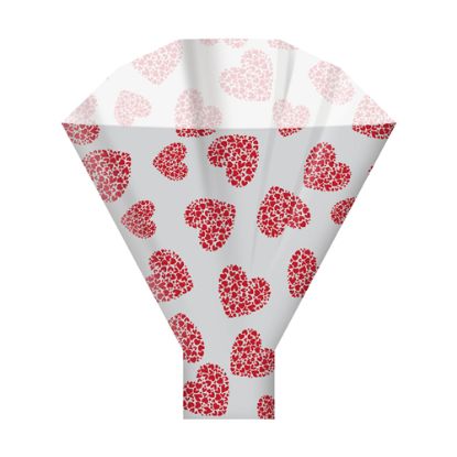 Picture of DOUBLE HEARTS FLOWER SLEEVES 50x44x12cm RED X 50pcs