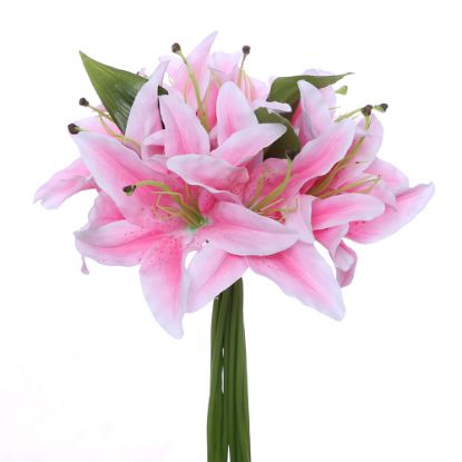 Picture of 30cm LILY BUNDLE LIGHT PINK