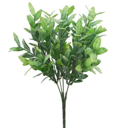 Picture of 40cm LARGE PLASTIC FLOCKED GREENERY BUSH GREEN