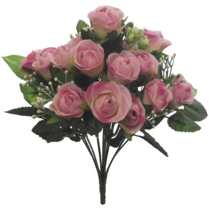 Picture of 35cm ROSEBUD BUSH WITH GYP PINK
