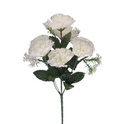 Picture of 32cm CARNATION BUSH WITH GYP (7 HEADS) IVORY