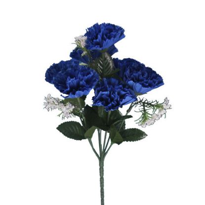 Picture of 32cm CARNATION BUSH WITH GYP (7 HEADS) ROYAL BLUE