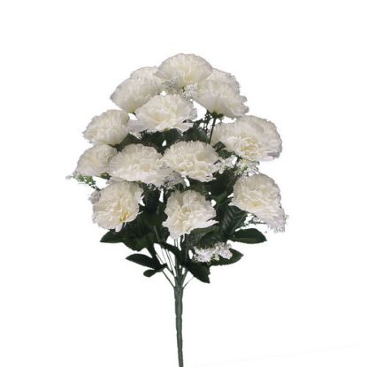 Picture of 46cm CARNATION BUSH WITH GYP (18 HEADS) IVORY
