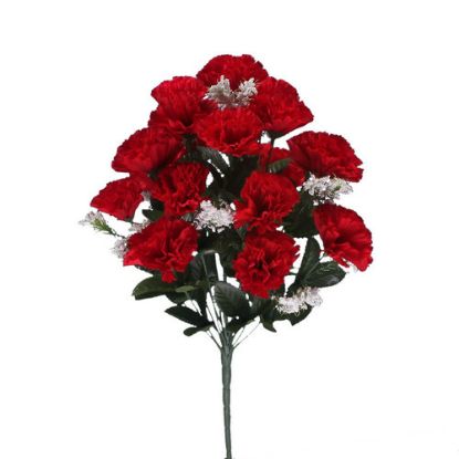Picture of 46cm CARNATION BUSH WITH GYP (18 HEADS) RED
