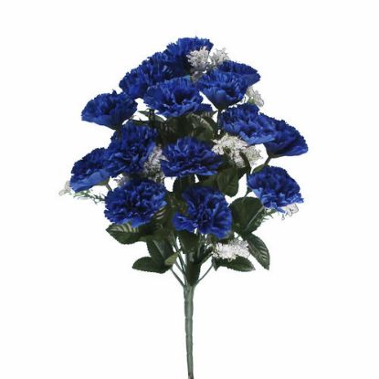 Picture of 46cm CARNATION BUSH WITH GYP (18 HEADS) ROYAL BLUE